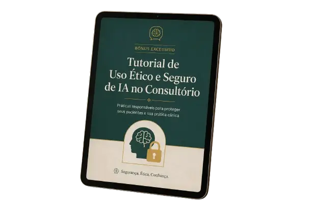 Mockup do Tutorial de Uso Ético e Seguro de IA no Consultório